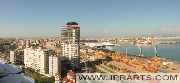 View of Harbor from Fly Veranda Durres (Albania) Άποψη του λιμανιού από το Fly Veranda στο Δυρράχιο (Αλβανία)
