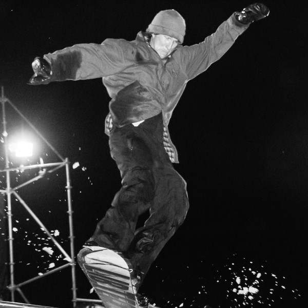 Ted Borland riding the rail