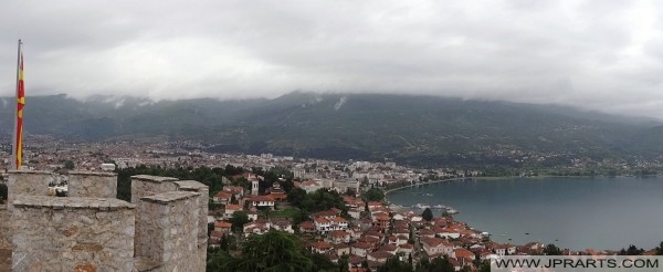 Panoramic View of Ohrid City and Lake Ohrid (Macedonia) Ohri şehir ve göl Ohri panoramik manzaralı (Makedonya)