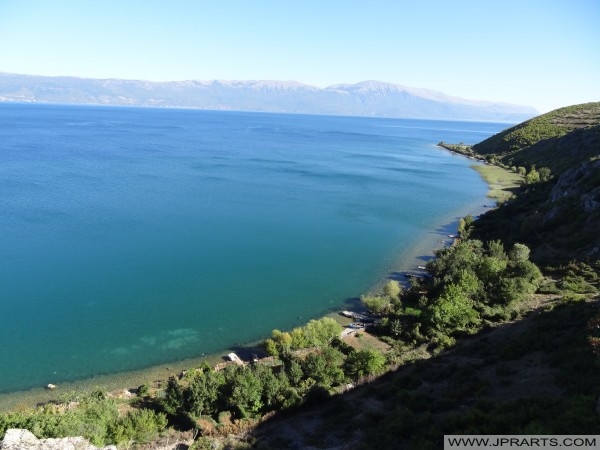 Beautiful view from Lin (Albania) at Lake Ohrid and Macedonia belle vue de Lin (Albanie) au lac d'Ohrid et la Macédoine