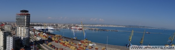 Panoramic View on the Port of Durrës (Albania) pamje panoramike në portin e Durrësit (Shqipëri)