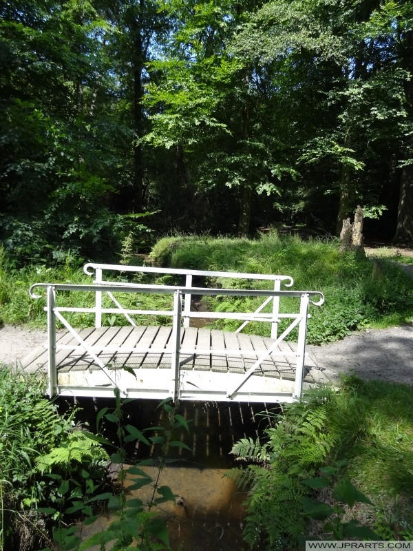 petit pont blanc dans les Asserbos (Assen, Pays-Bas)