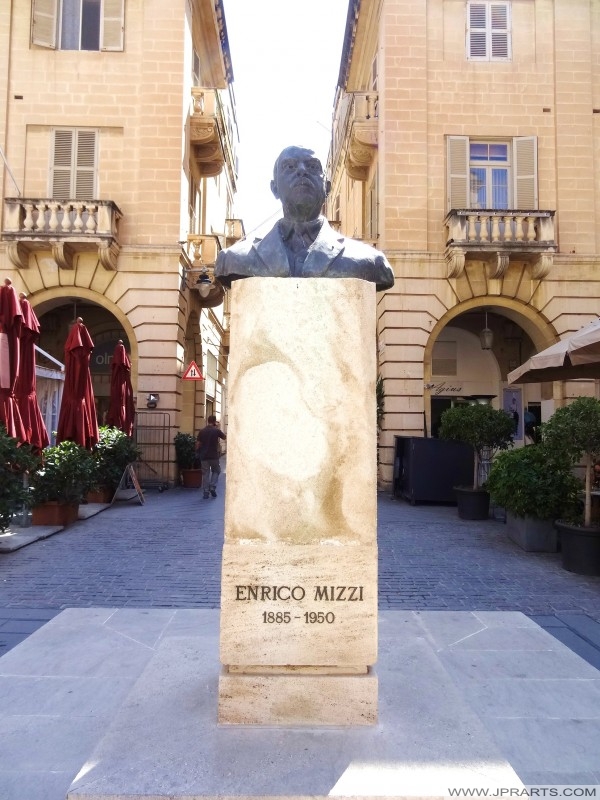 Bust of Enrico Mizzi in Valletta, Malta