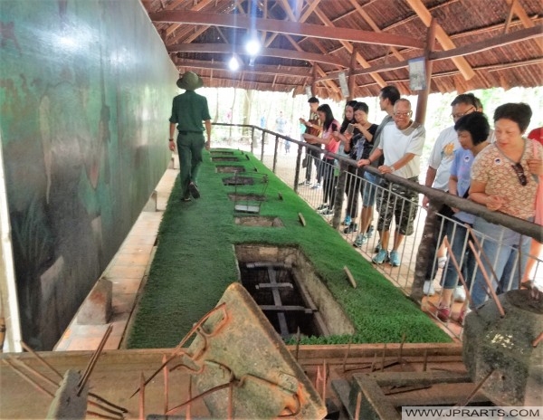 Viet Cong Traps; The Sticking Trap, Clipping Armpit Trap, Rolling Trap, Window Trap and Folding Chair Trap (Ben Dinh, Vietnam)