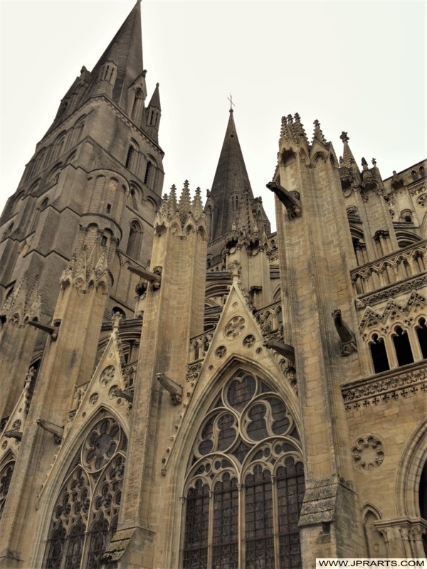 Outside View of the Bayeux Cathedral in Normandy, France