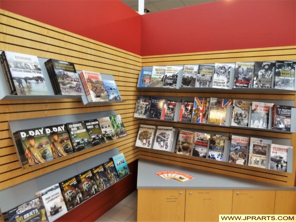 Books about the Battle of Normandy in the Musée Mémorial Bataille de Normandie (Bayeux, France)