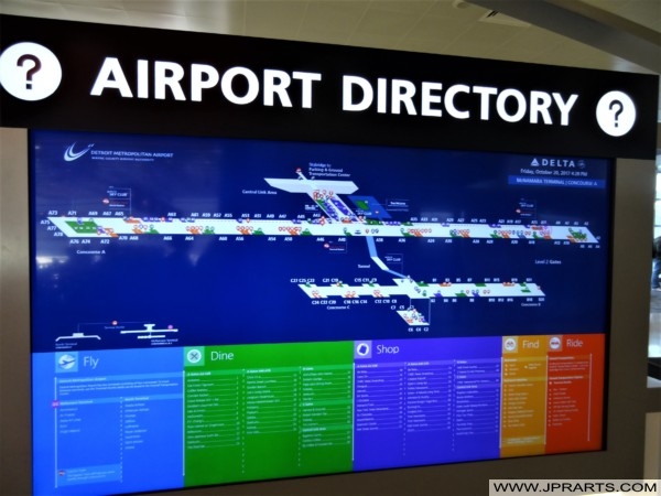 Airport Directory at Detroit Metropolitan Airport