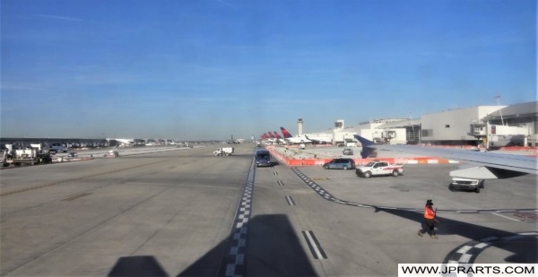 Exterior of Terminal as seen from a Taxiing Aircraft (Detroit Metropolitan Airport)