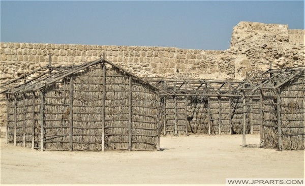 Huts in the Bahrain Fort Huts in the Bahrain Fort