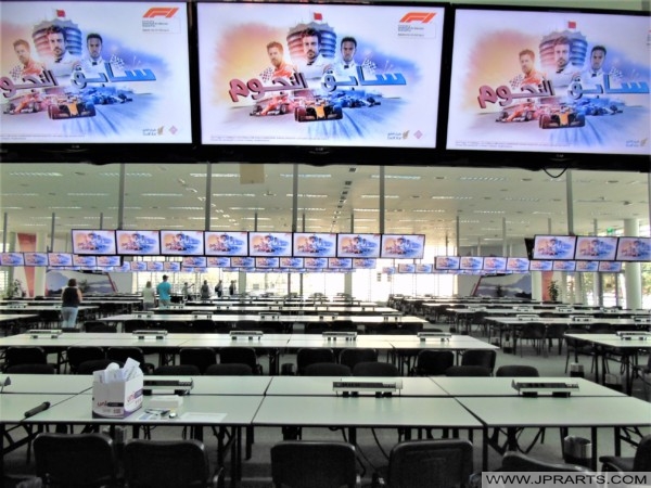 International Media Centre of the Bahrain Circuit in the run-up to the Grand Prix of 2018