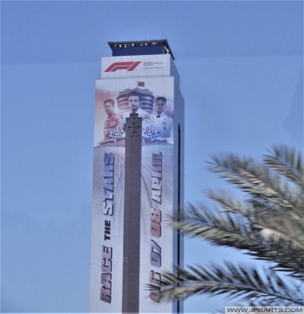 Giant Formula 1 Poster on the Almoayyed Tower in Manama, Bahrain