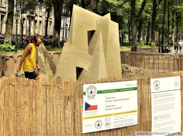 Sand Sculpture 'Picasso Revisited'. The Czech entry at the 2018 World Championship in The Hague, Netherlands Sand Sculpture 'Picasso Revisited'. The Czech entry at the 2018 World Championship in The Hague, Netherlands