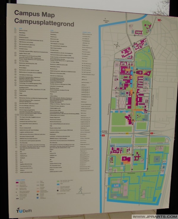Campus Map of TU Delft, Netherlands Campus Map of TU Delft, Netherlands