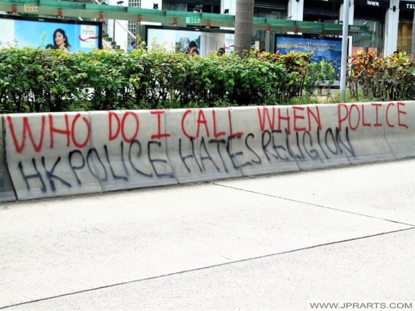 Anti Police Slogans on Nathan Road in Tsim Sha Tsui, Kowloon (Hong Kong Protests 2019) Anti Police Slogans on Nathan Road in Tsim Sha Tsui, Kowloon (Hong Kong Protests 2019)