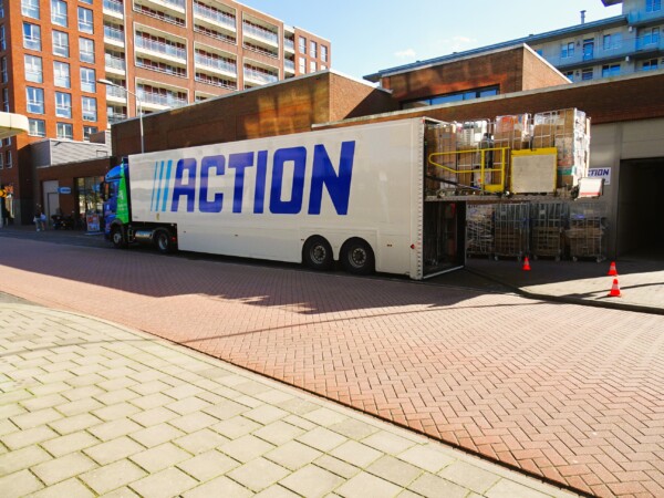 Action Truck unloading in Papendrecht, The Netherlands Action Truck unloading in Papendrecht, The Netherlands